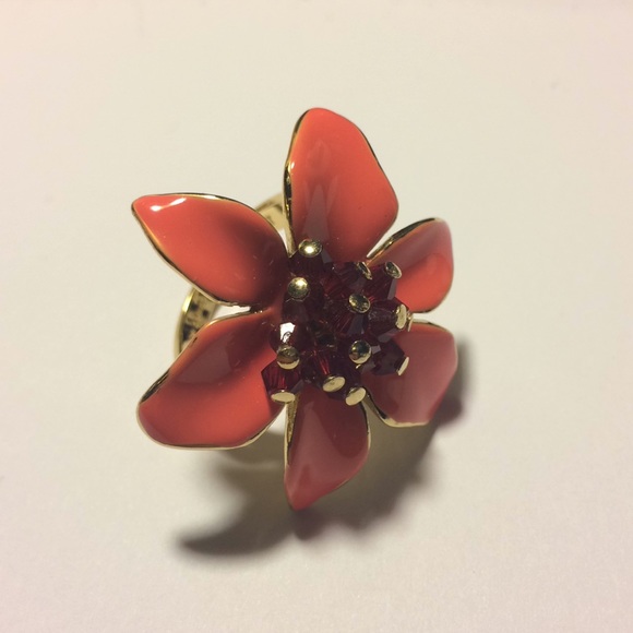 kate spade Jewelry - Kate Spade Enamel Gold Flower Ring